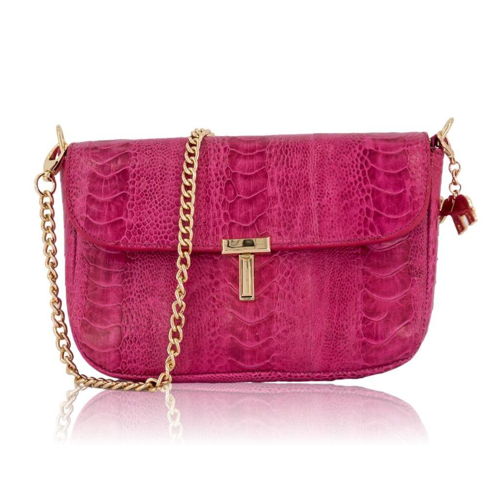 Ostrich Leg T-Bag Pink